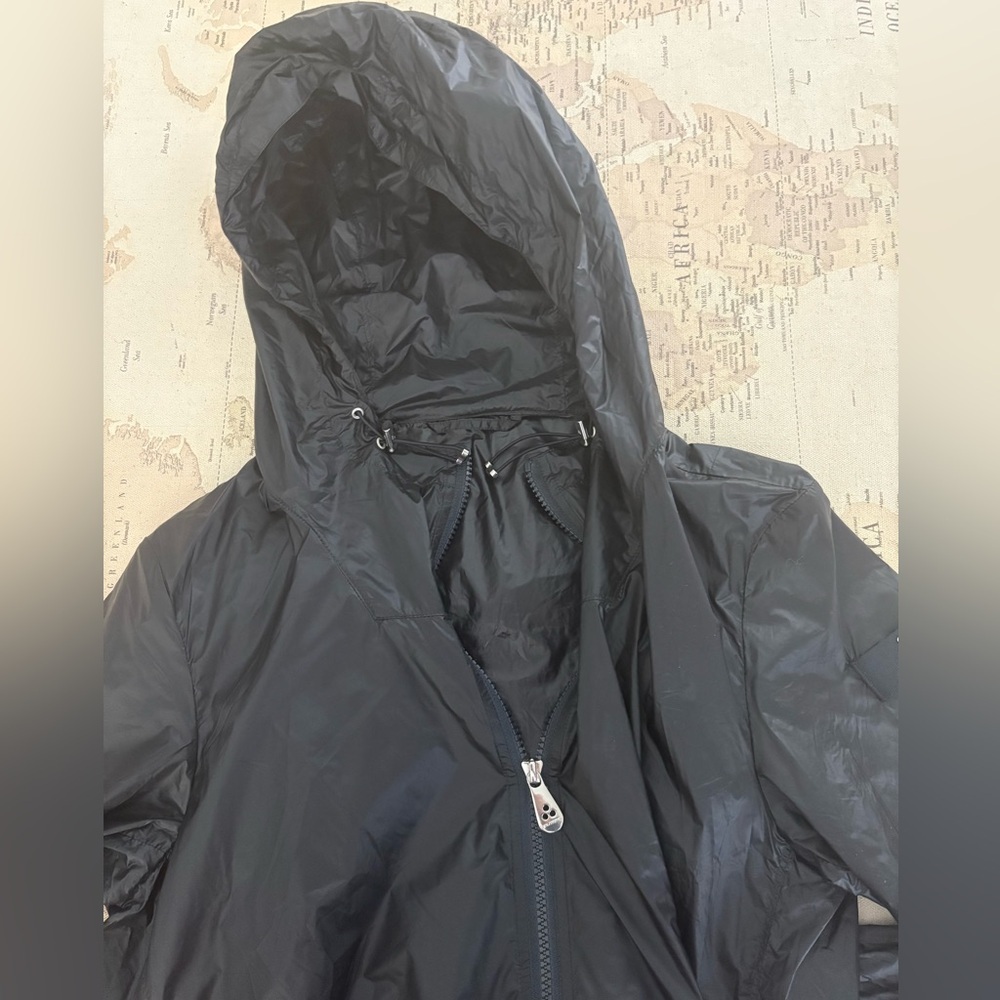 Peuterey Full Length Windbreaker Jacket Hooded Size 40 Black - Picture 8 of 16
